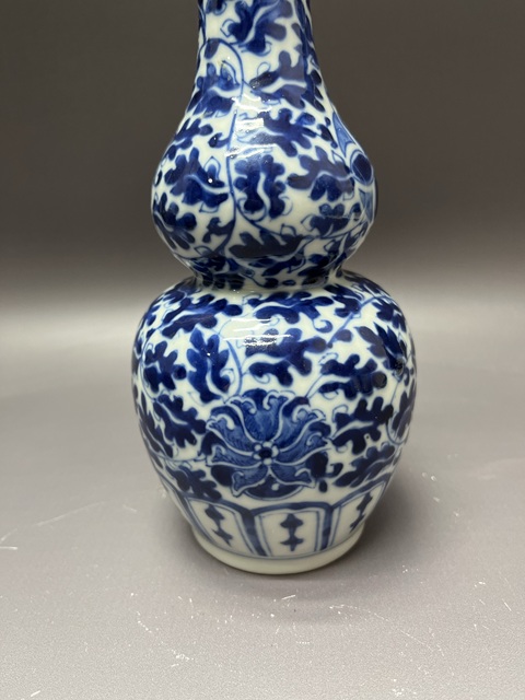 古玩陶瓷清晚期·寶相花卉紋青花葫蘆瓶拍賣,當前價格3800元