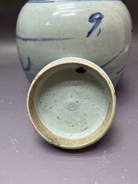 古玩陶瓷山水紋青花罐真品鑒賞圖