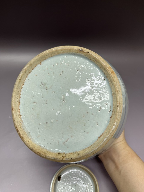 古玩陶瓷山水紋青花罐真品鑒賞圖