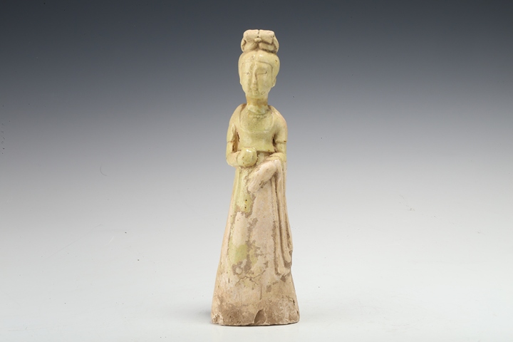 古玩陶瓷隋唐·青釉仕女俑真品鑒賞圖