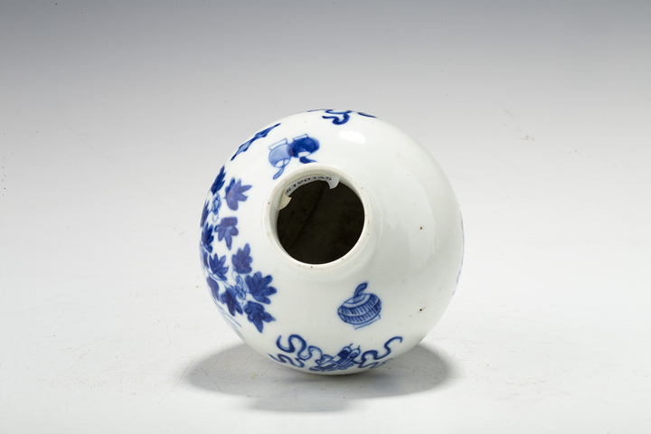 古玩陶瓷清晚·青花博古花卉紋小罐拍賣，當前價格168元