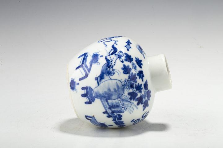 古玩陶瓷清晚·青花博古花卉紋小罐拍賣，當前價格168元
