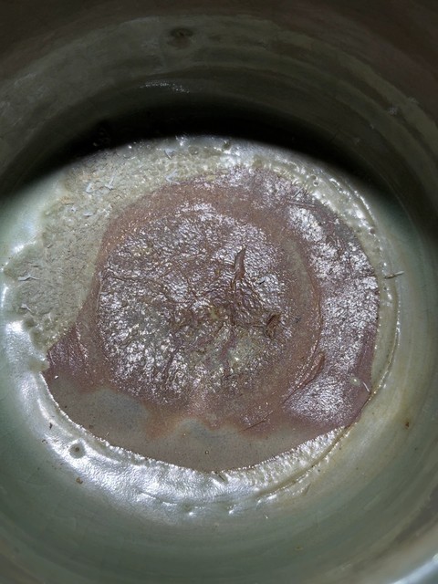 古玩陶瓷龍泉青瓷刻網格紋香爐真品鑒賞圖