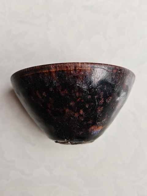 古玩陶瓷吉州窯剪紙貼花盞拍賣,當前價格599元