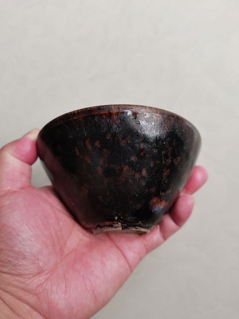 古玩陶瓷吉州窯剪紙貼花盞拍賣,當前價格599元