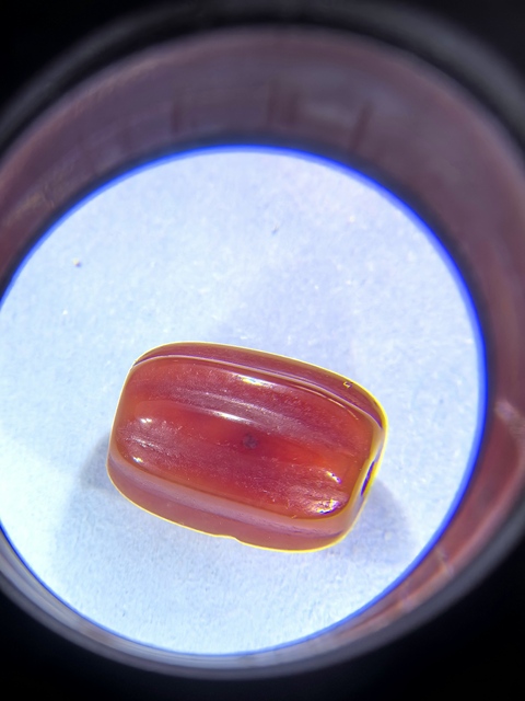 古玩玉器紅瑪瑙雕“瓜棱珠”真品鑒賞圖