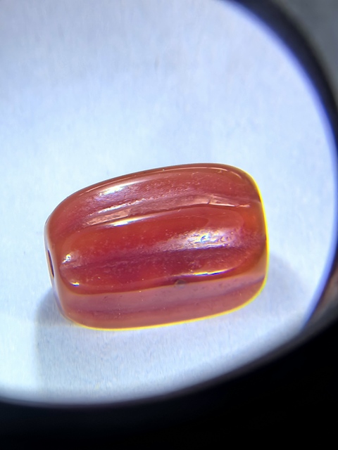 古玩玉器紅瑪瑙雕“瓜棱珠”真品鑒賞圖