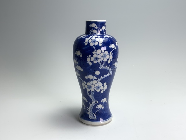 古玩陶瓷清晚期·青花留白冰梅紋瓶拍賣(mài),當(dāng)前價(jià)格640元