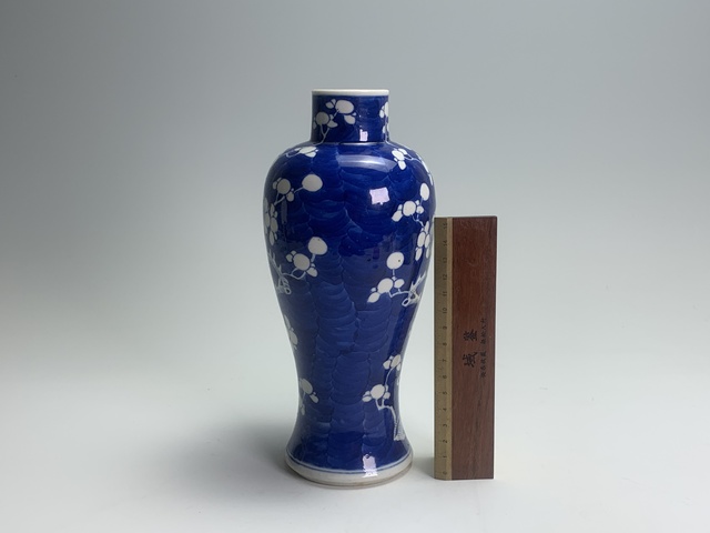 古玩陶瓷清晚期·青花留白冰梅紋瓶拍賣(mài),當(dāng)前價(jià)格640元