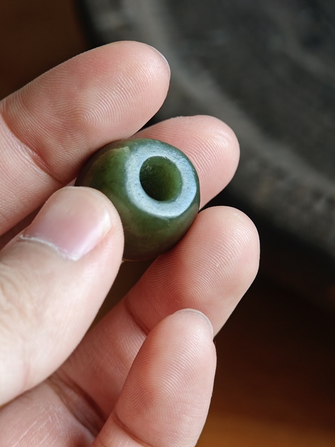 古玩玉器玉桶型珠真品鑒賞圖