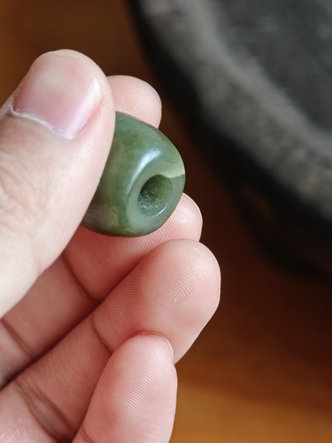 古玩玉器玉桶型珠真品鑒賞圖