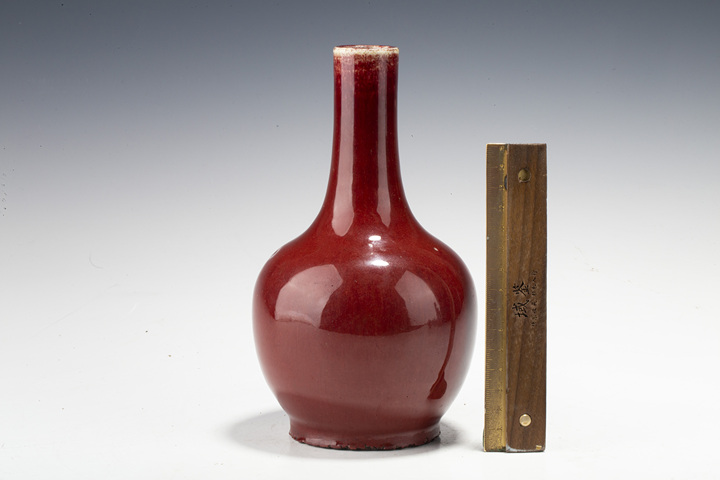 古玩陶瓷清中·鈞紅釉天球瓶拍賣，當(dāng)前價格13500元