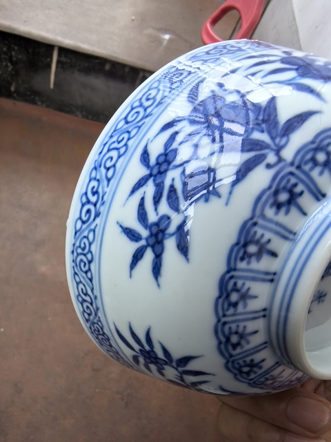 古玩陶瓷青花三多紋蓮子碗真品鑒賞圖
