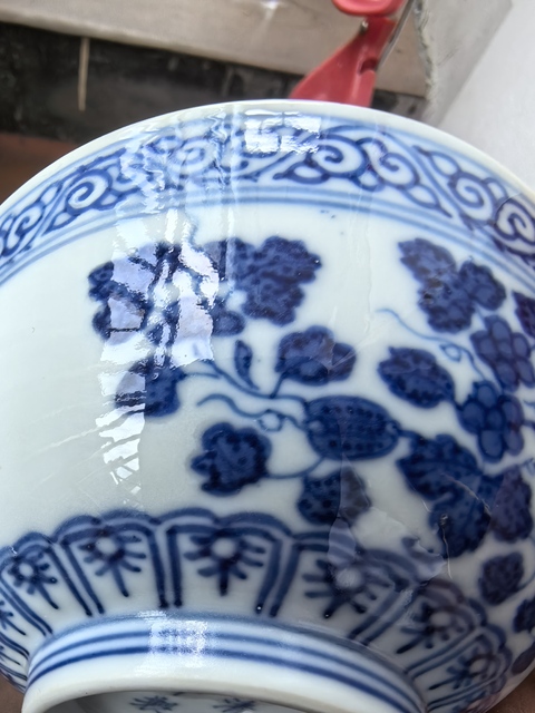 古玩陶瓷青花三多紋蓮子碗真品鑒賞圖
