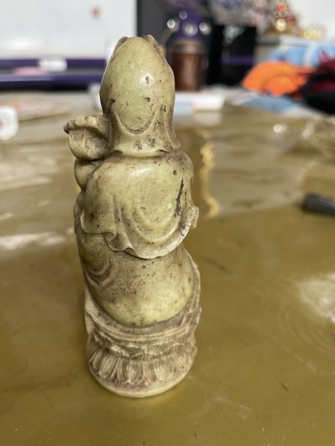 古玩玉器做舊仿古“送子觀音”擺件真品鑒賞圖