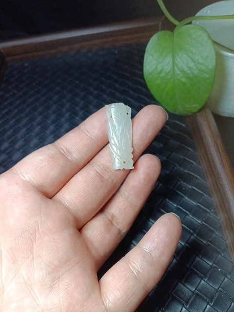 古玩玉器（放漏）清代和田白玉雕“壽星”拍賣，當前價格488元
