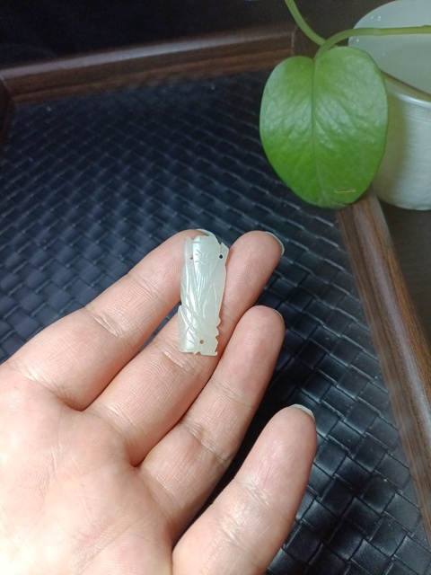古玩玉器（放漏）清代和田白玉雕“壽星”拍賣，當前價格488元
