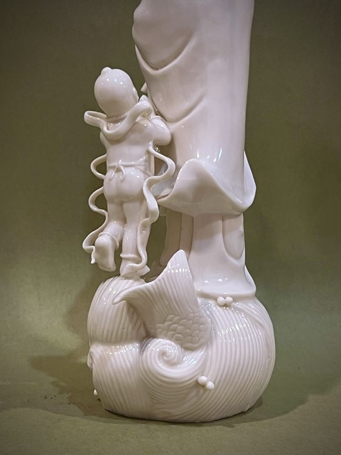 古玩陶瓷解放-創(chuàng)匯期｜德化童子拜觀音像拍賣，當(dāng)前價(jià)格5000元