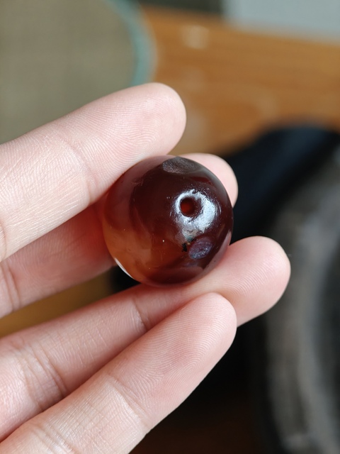 古玩玉器瑪瑙珠真品鑒賞圖
