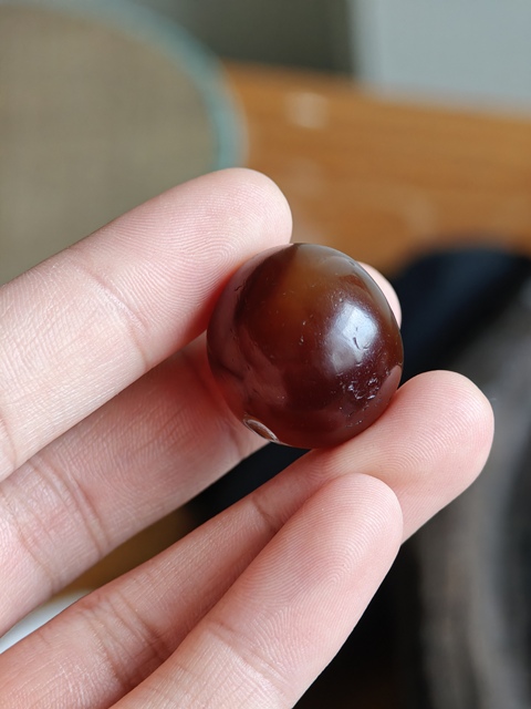 古玩玉器瑪瑙珠真品鑒賞圖