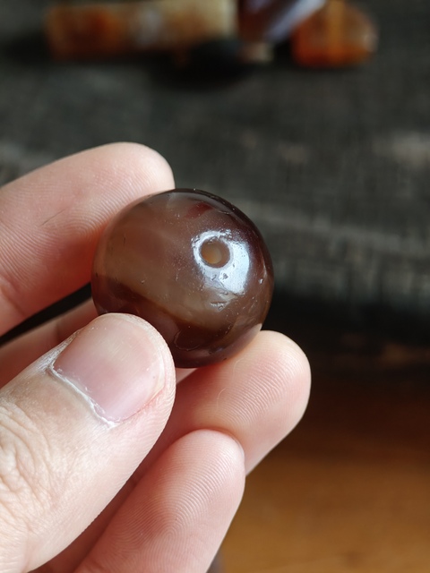 古玩玉器瑪瑙珠真品鑒賞圖