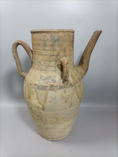 古玩陶瓷褐釉執壺真品鑒賞圖