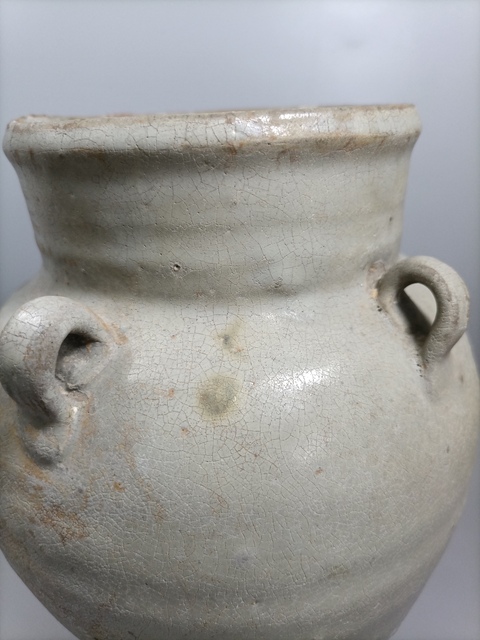 古玩陶瓷四系白釉廣口罐真品鑒賞圖