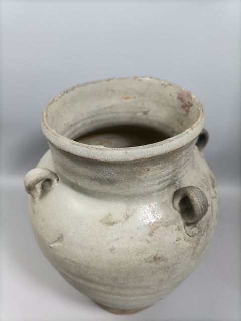 古玩陶瓷四系白釉廣口罐真品鑒賞圖