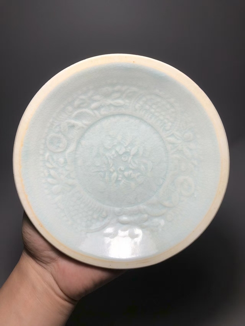 古玩陶瓷青白瓷印花盤真品鑒賞圖