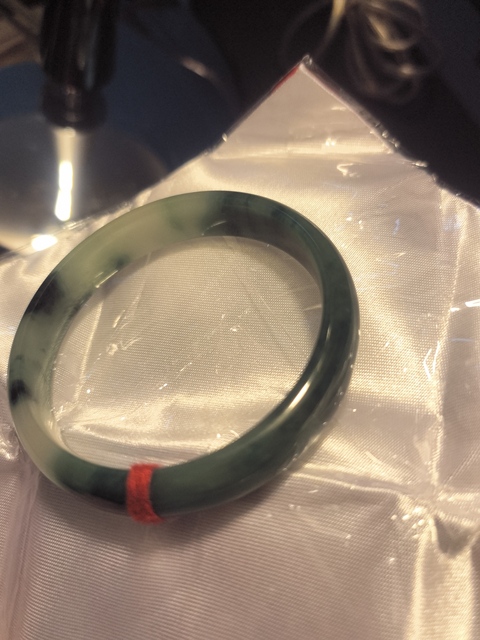 古玩玉器天然翡翠手鐲真品鑒賞圖