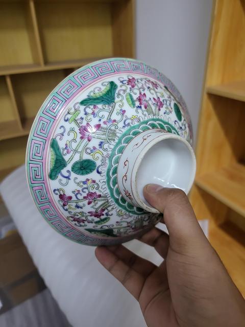 古玩陶瓷粉彩高足盤真品鑒賞圖