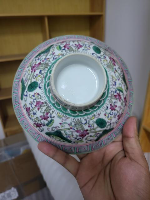 古玩陶瓷粉彩高足盤真品鑒賞圖