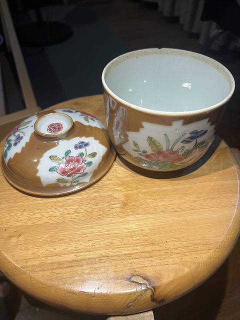 古玩陶瓷紫金釉開光粉彩蓋缸拍賣,當前價格1688元