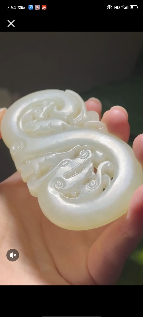古玩玉器天然和田玉龍牌真品鑒賞圖