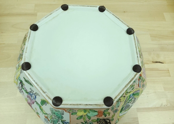 古玩陶瓷廣彩人物故事紋捧盒真品鑒賞圖