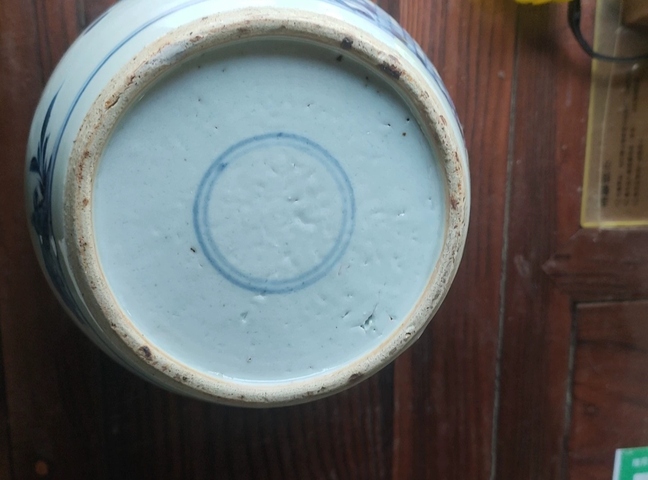 古玩陶瓷麒麟送子青花罐真品鑒賞圖