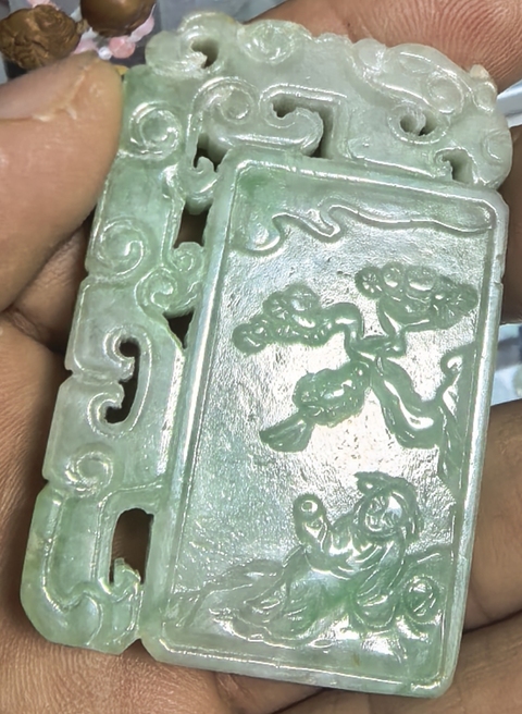 古玩玉器和田玉雕“福壽如意”佩真品鑒賞圖