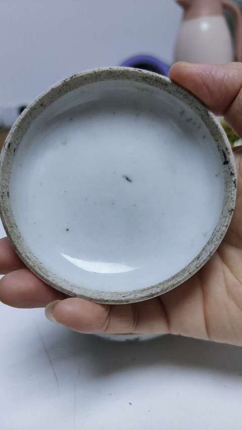 古玩陶瓷晚清細路粉彩印泥盒真品鑒賞圖
