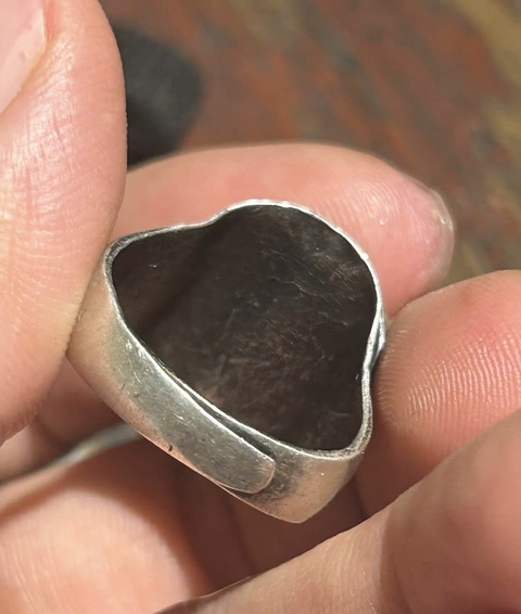 古玩玉器天珠鑲嵌戒指真品鑒賞圖