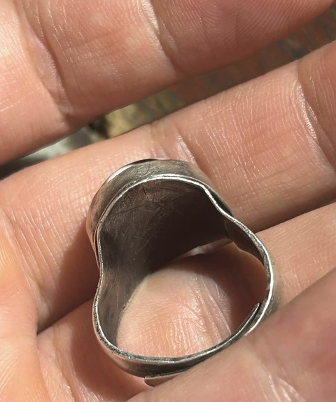 古玩玉器天珠鑲嵌戒指真品鑒賞圖