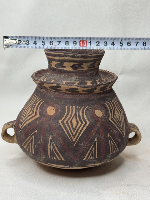 古玩陶瓷馬家窯文化·馬廠類型重口人形紋雙耳罐真品鑒賞圖