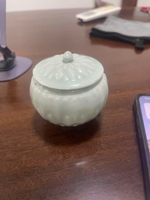 古玩陶瓷湖田窯影青釉蓋罐真品鑒賞圖