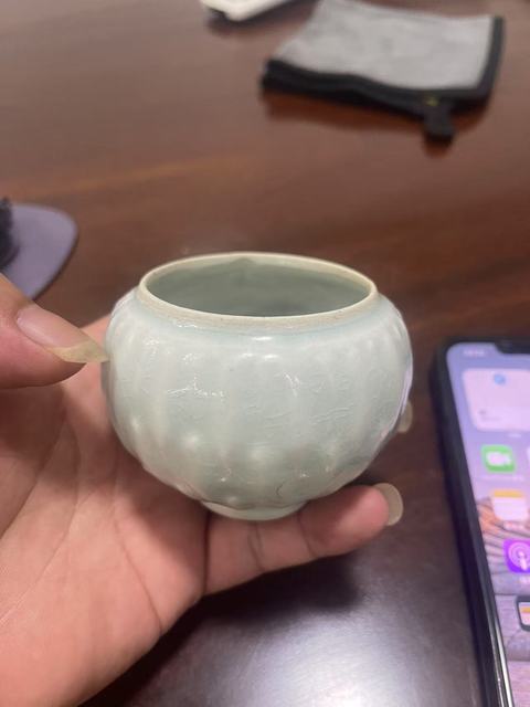 古玩陶瓷湖田窯影青釉蓋罐真品鑒賞圖