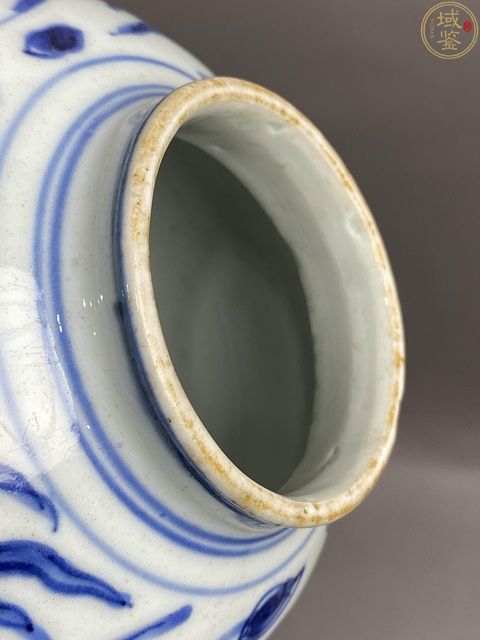 古玩陶瓷明崇禎 青花龍紋罐真品鑒賞圖
