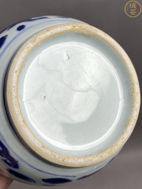 古玩陶瓷明崇禎 青花龍紋罐真品鑒賞圖