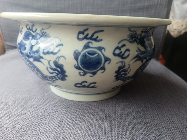 古玩陶瓷清中期青花龍紋香爐拍賣,當前價格2980元