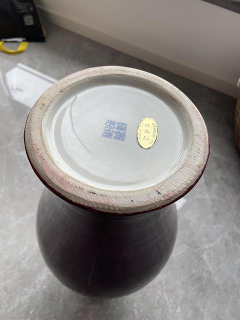 古玩陶瓷郎紅釉觀音瓶真品鑒賞圖