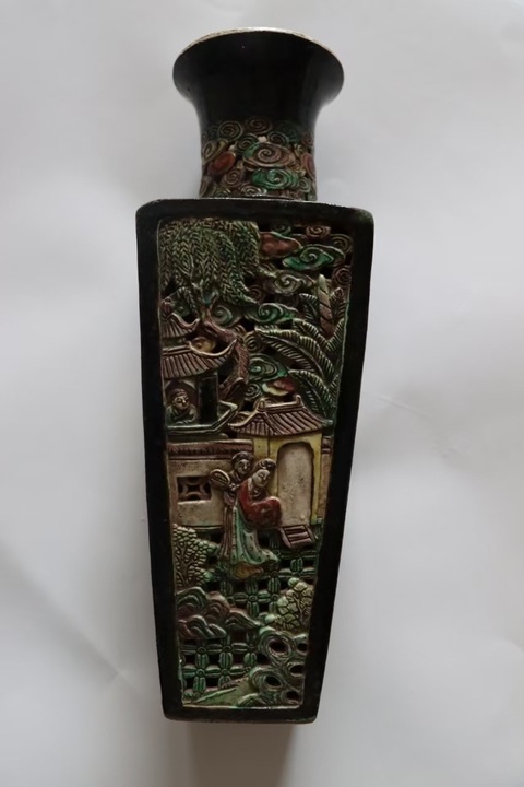 古玩陶瓷天圓地方棒槌瓶真品鑒賞圖