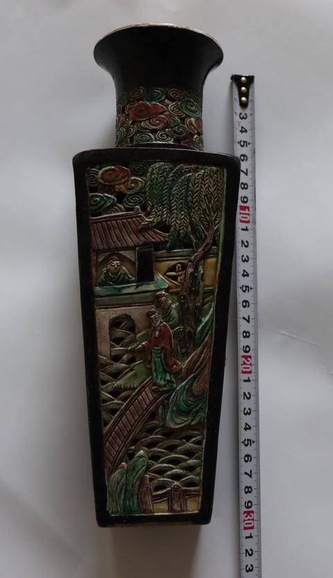 古玩陶瓷天圓地方棒槌瓶真品鑒賞圖