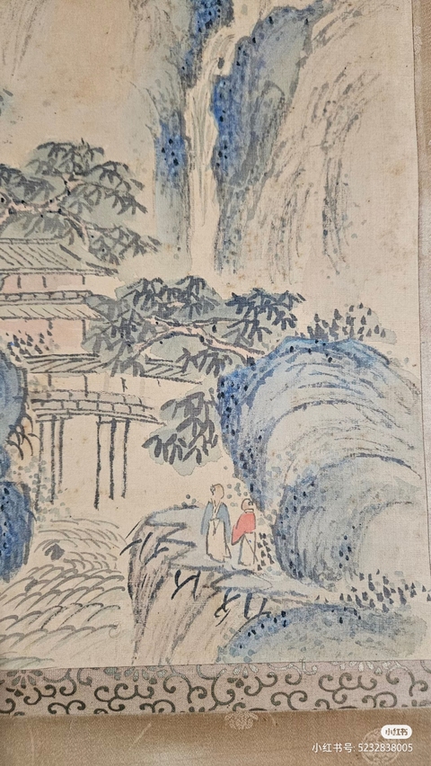 古玩字畫江梅園山水立軸真品鑒賞圖